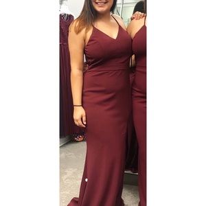 lace racerback scuba crepe mermaid gown